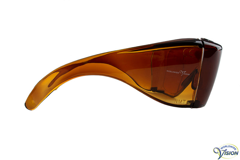 UV-Shield U-40 fitover filter glasses, large model, amber lenses allows 18% light through