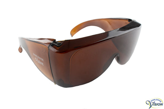 UV-Shield U-43 fitover filterbril groot model, donkeramber, 6% lichtdoorlaatbaar
