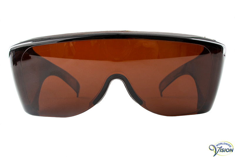 UV-Shield U-43 fitover filterbril groot model, donkeramber, 6% lichtdoorlaatbaar