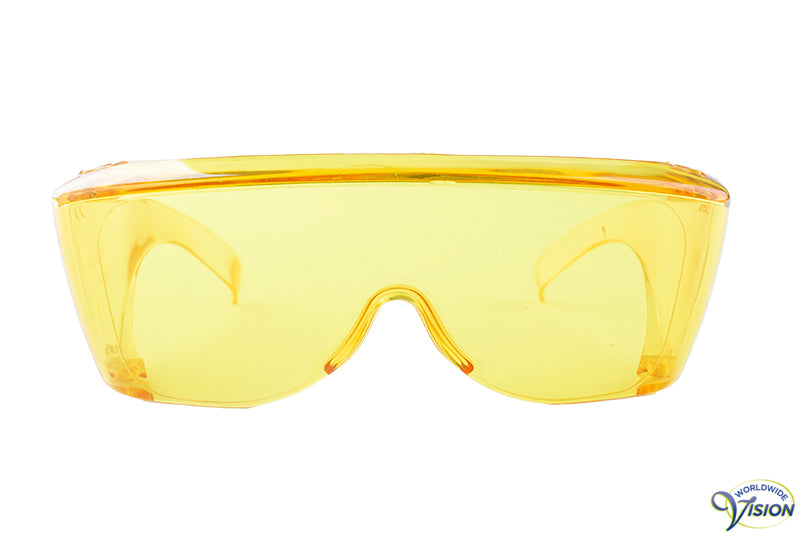 UV-Shield U-50 fitover sun/filter glasses (large model), yellow lenses allows 87% light through.