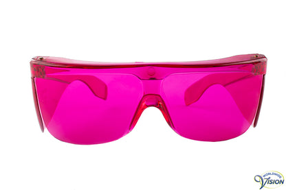 UV-Shield S-70 fitover filter glasses, small model, pink lenses allows 44% light through