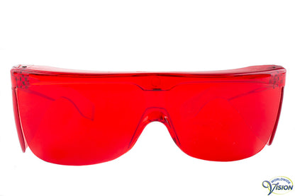 UV-Shield S-90 fitover filterbril klein model, rood, 14% lichtdoorlaatbaar