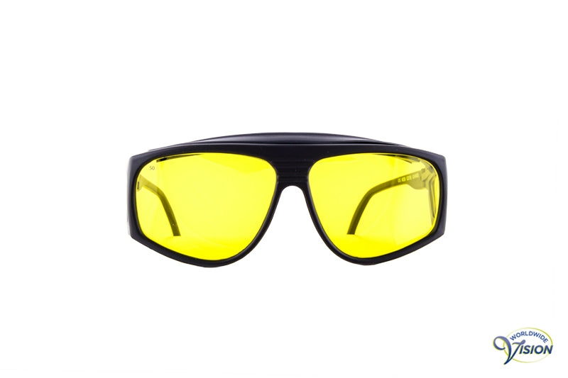 Spectra-Shield 450 fitover sun/side filter glasses (large model), yellow lenses allows 87% light through.