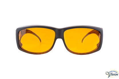 Eschenbach Wellnessprotect WP65 XL fitover sun/sidefilter glasses (small model), amber colored lenses allows 35% light through.