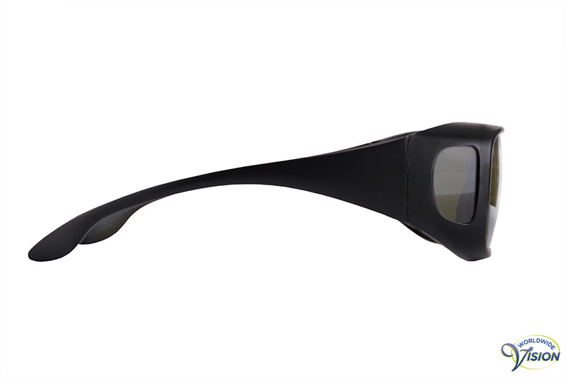 ImproVision 450 tinted fitover sun/filter glasses, lime color lenses, allows 32% light through