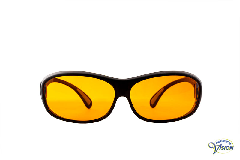 MultiLens Biocover 511 fitover filter glasses, yellow-orange lenses, allows 51% light through