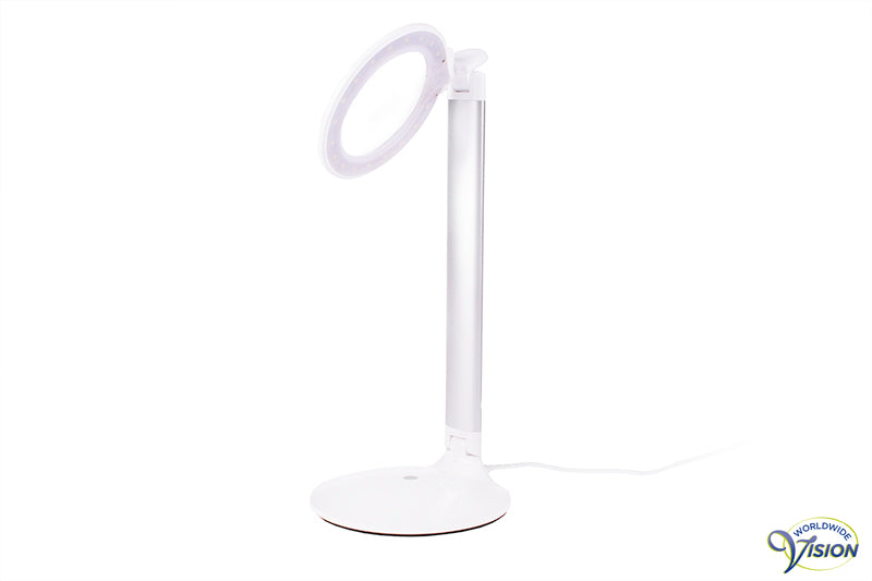 Daylight Halo Go rechargeable table/desk magnifying lamp, diameter acrylic lens 88 mm, 2.25 magnification.
