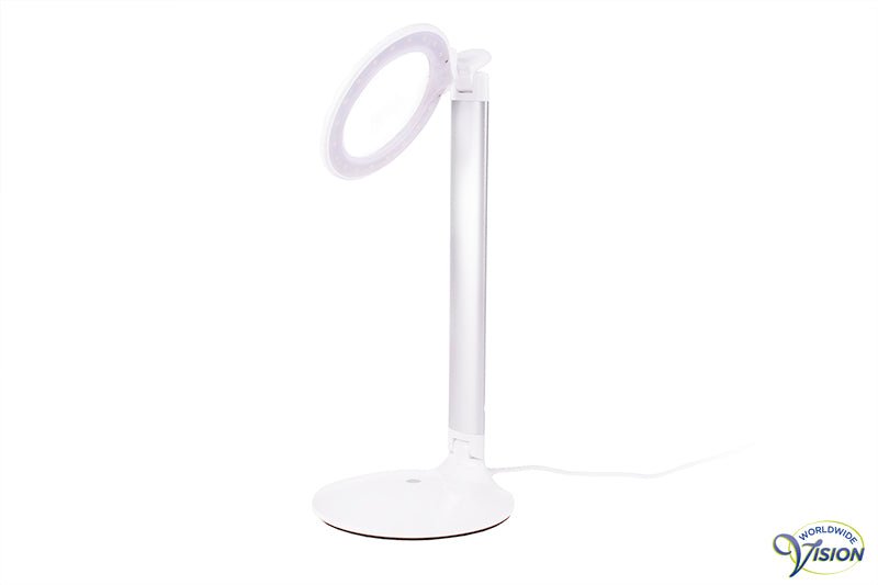 Daylight Halo Go oplaadbare tafel/bureau loeplamp, diameter acryl lens 88 mm, vergroot 2,25 maal