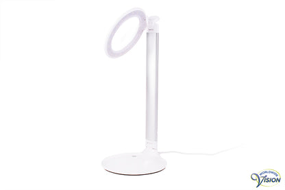 Daylight Halo Go rechargeable table/desk magnifying lamp, diameter acrylic lens 88 mm, 2.25 magnification.