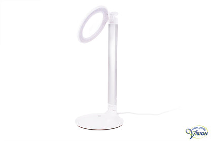 Daylight Halo Go oplaadbare tafel/bureau loeplamp, diameter acryl lens 88 mm, vergroot 2,25 maal