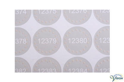 Self-adhesive tactile labels for the talking label reader PennyTALKS, serie B1.