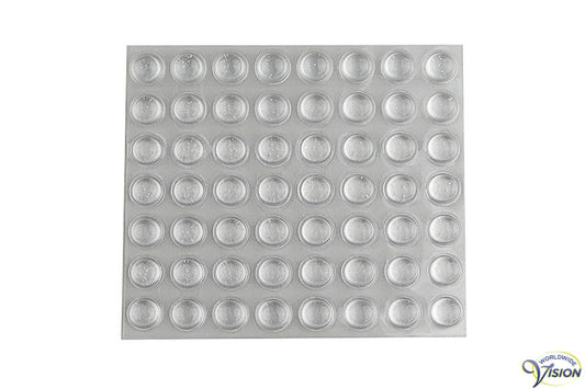Reliefrondjes Bump-ons, transparant, diameter 11 mm