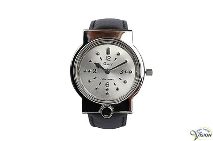 Gardé unisex watch marked with dots, silver colored, diameter 25 mm