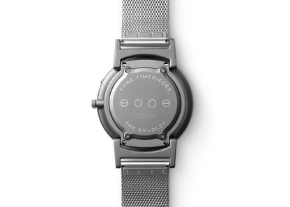 Eone Bradley watch with tactile dial face, Mesh Silver