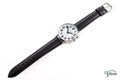 DianaTalks Prime Large sprekend herenhorloge met analoge witte wijzerplaat