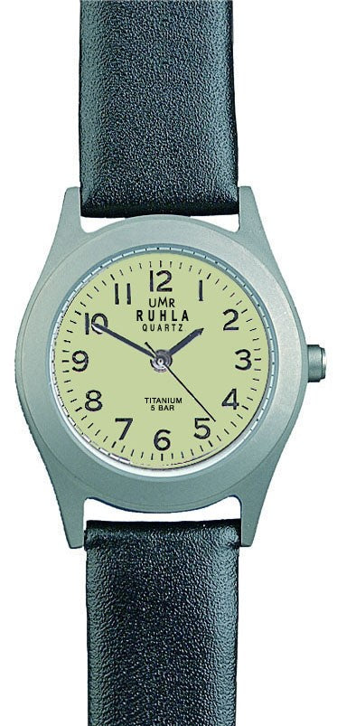 Ruhla tintanium horloge gele WP 27 mm Zwart