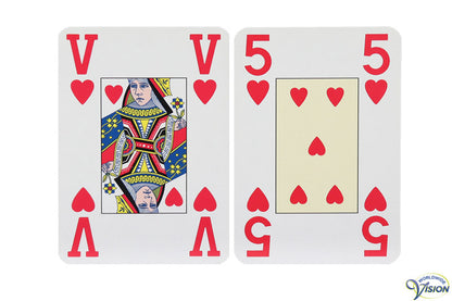 Speelkaarten SenseWorks met normale afbeeldingen en grote cijfers en letters, type Jumbo