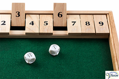 Shut the box, wooden game