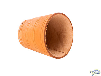 Leather dice cup, diameter 7 cm, height 10 cm