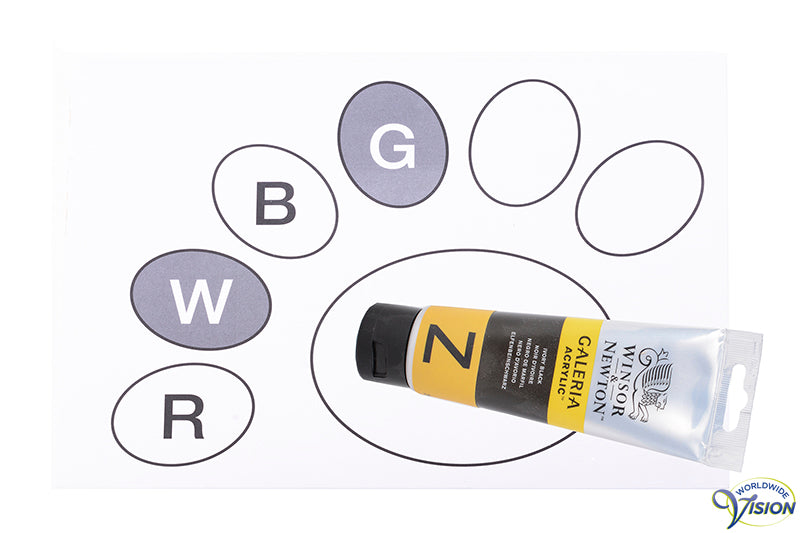 Winsor & Newton Galeria acryl paint, tube of 120 ml, color black/ivory black.