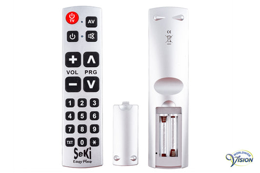 Seki Easy Plus universele afstandsbediening voor TV/teletekst, kleur zilver.