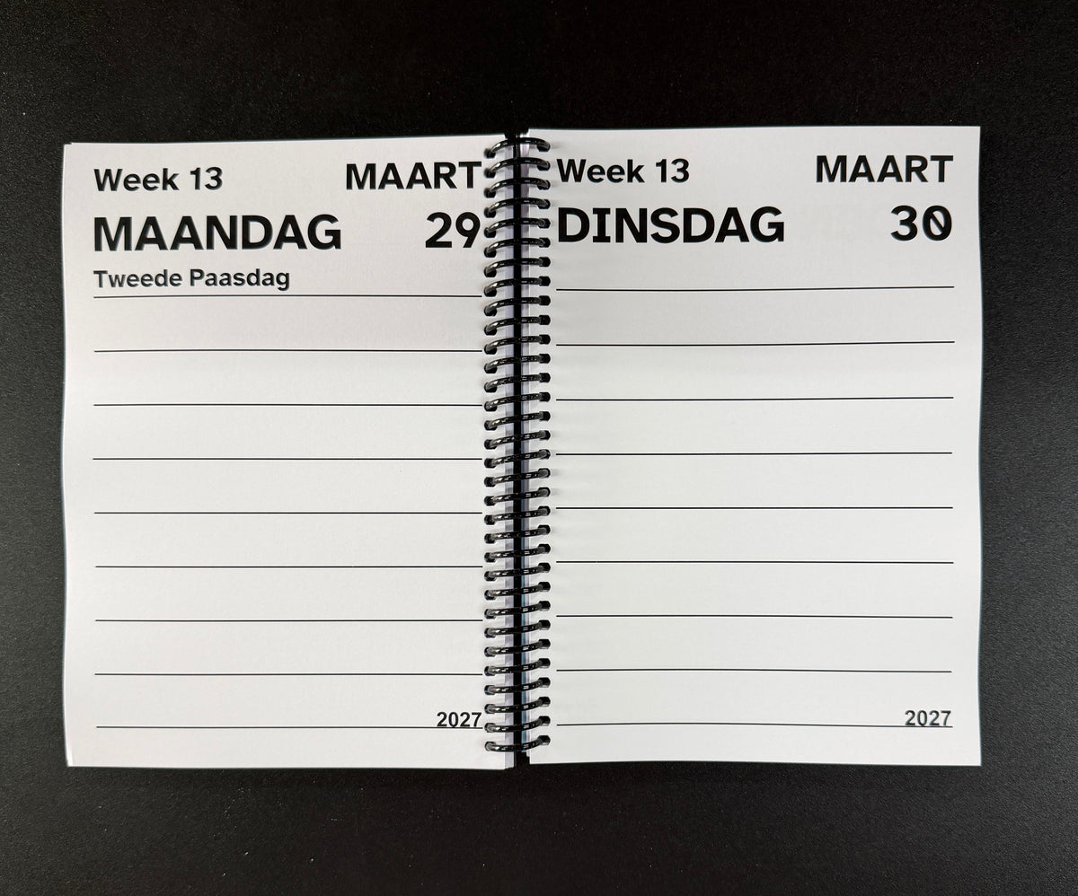 Agenda 2 days a week A5 2026
