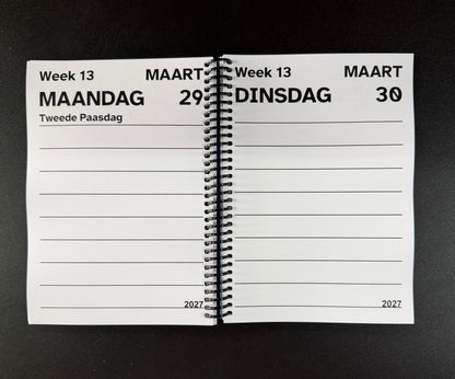 Agenda 2 days a week A5 2026