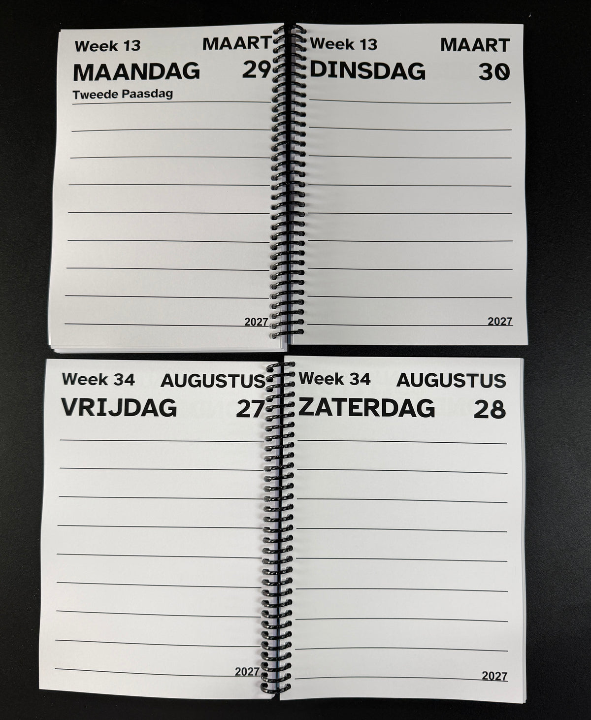 Agenda 2 days a week A5 2026