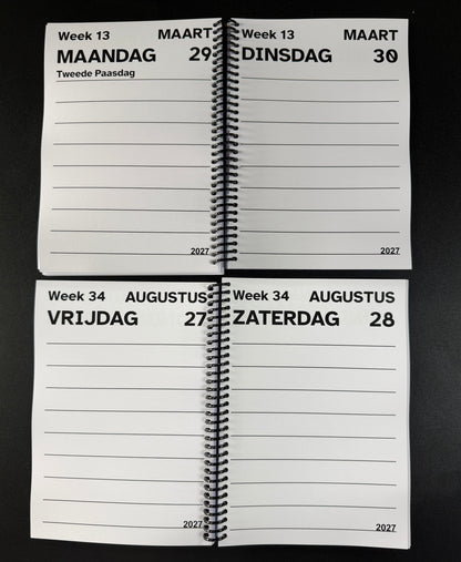 Agenda 2 days a week A5 2026