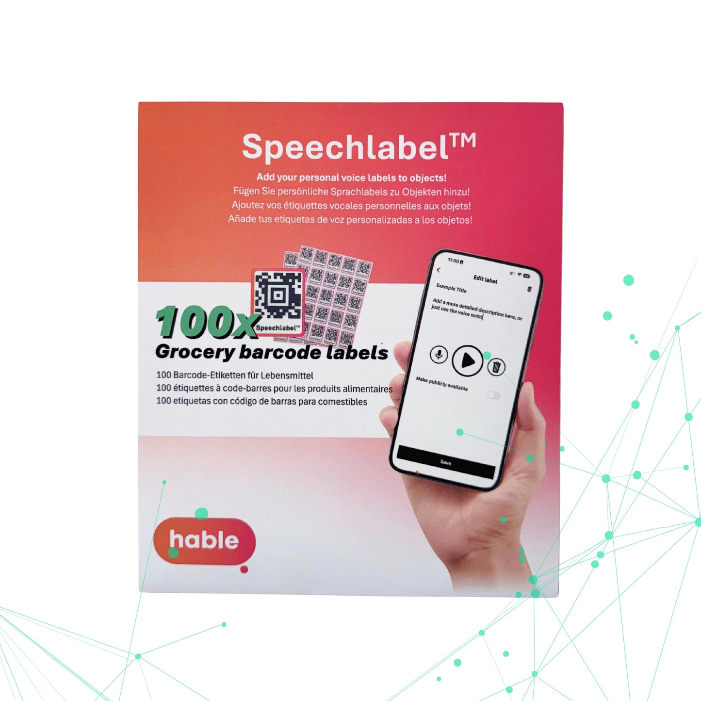 Speechlabel™ dunne QR code stickers (100 st)