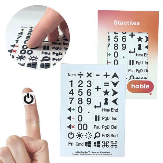 Stactiles™ – Tactiele stickers – Numpad & Modifiers (zwart op wit)