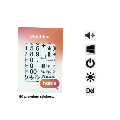 Stactiles™ – Tactiele stickers – Numpad & Modifiers (zwart op wit)