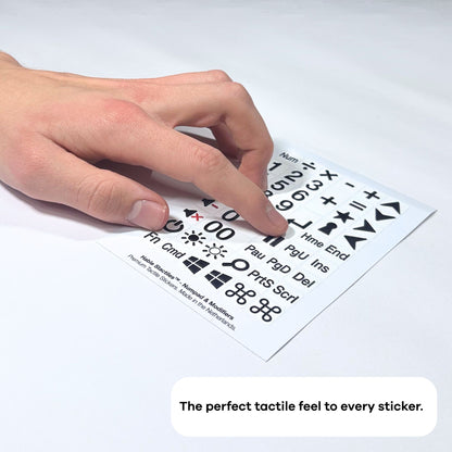 Stactiles™ – Tactiele stickers – Numpad & Modifiers (zwart op wit)