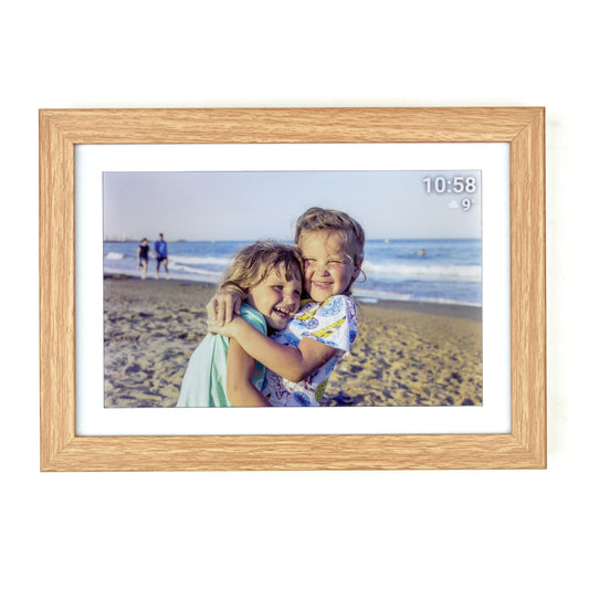 Digitale fotoframe met Frameo-app Hout