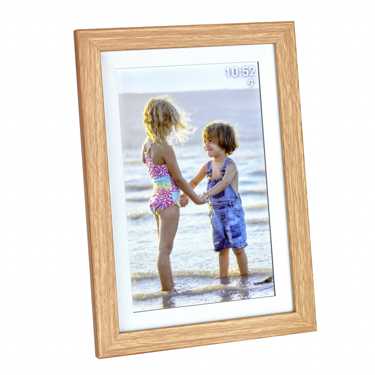 Digitale fotoframe met Frameo-app Hout