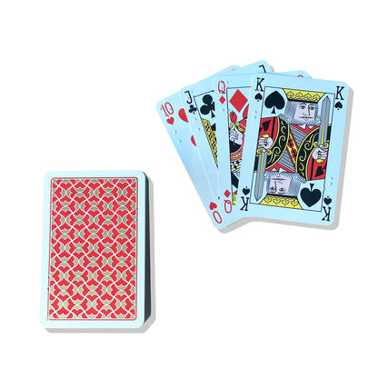 Braille playing cards with English braille markings and large figures and characters Blue.